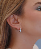 Arracadas topacio y brillantes oro blanco 14K