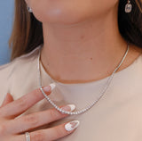 Tipo tennis necklace mitad diamantes 14K