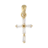 Cruz mini circonias 14K