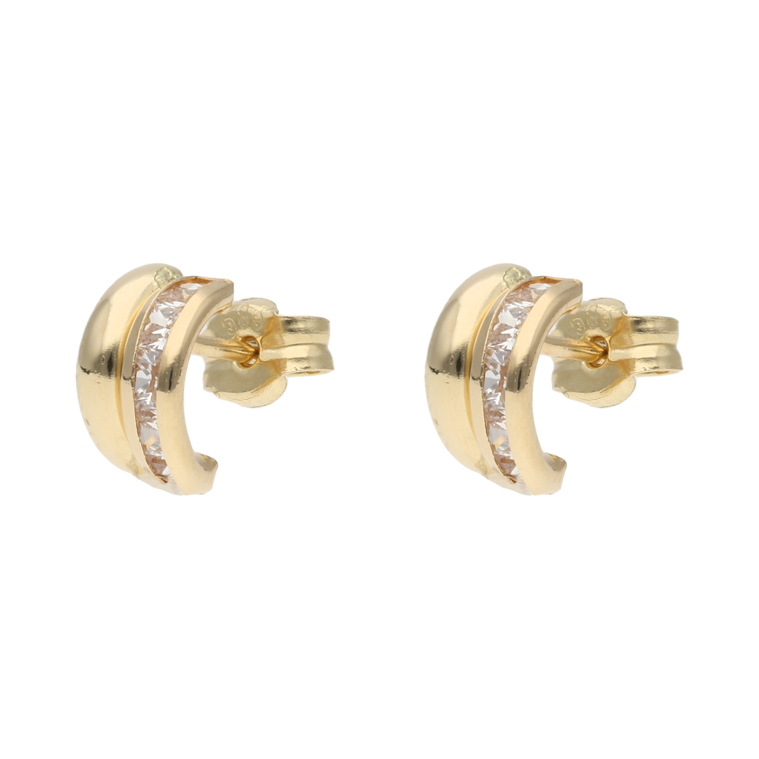 Broquel 2 filas circonias 14K