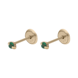 Broquel mini rubí/zafiro 14K