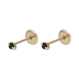 Broquel mini rubí/zafiro 14K
