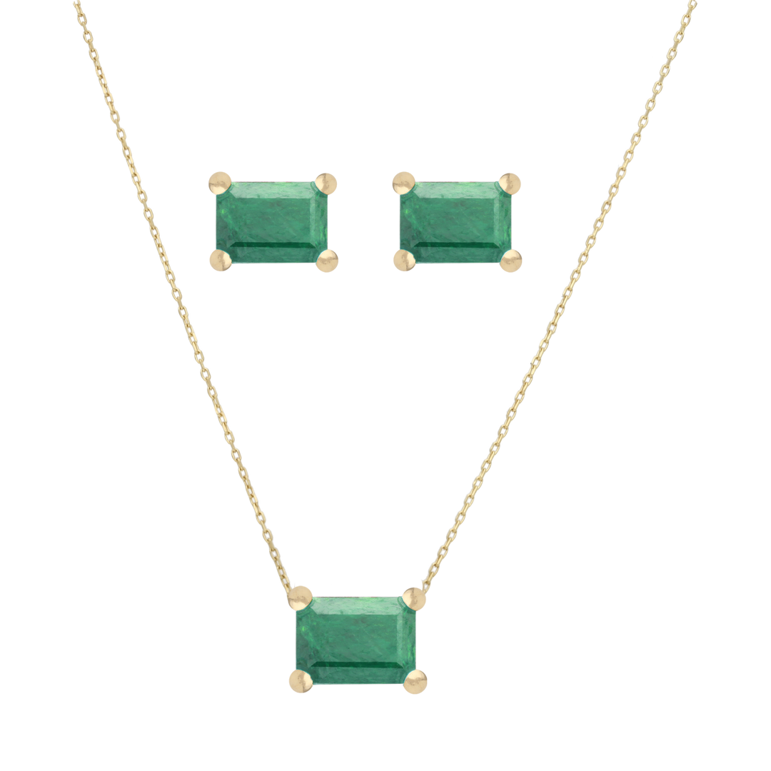 Set broquel y dije esmeralda/zafiro