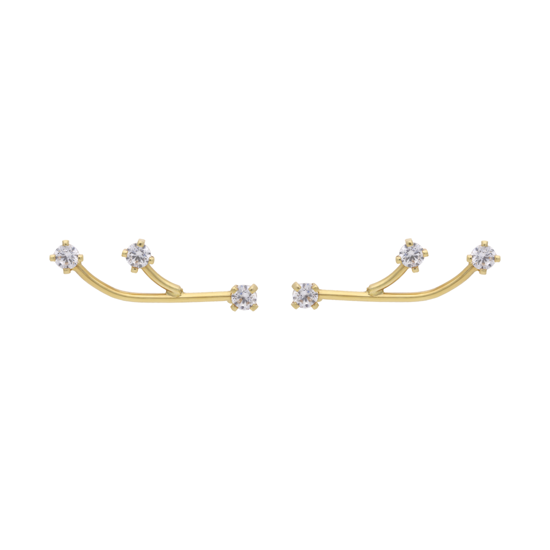 Ear climber rama circonias 14K
