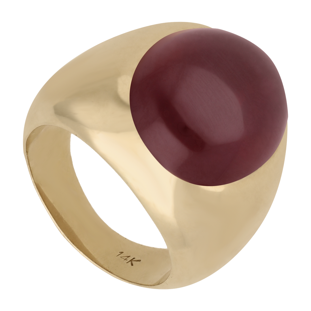 Anillo rubí cabuchón 14K