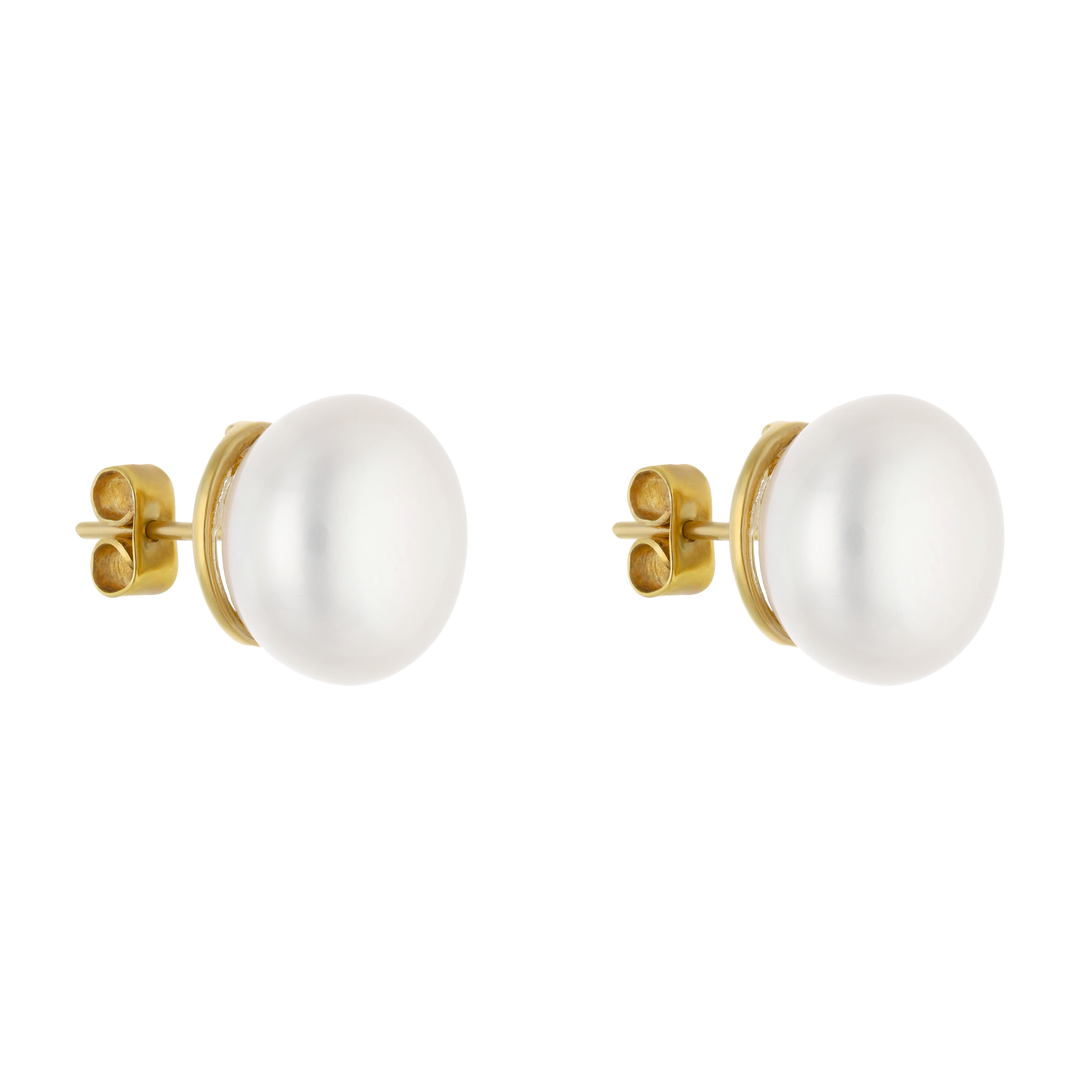 Broquel perla grande 16mm 14K