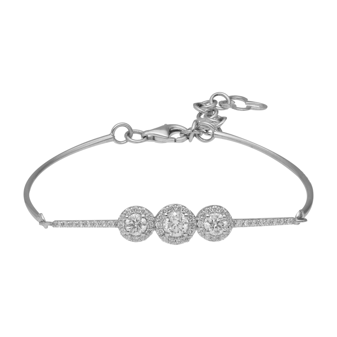Pulsera 3 brillantes 14K