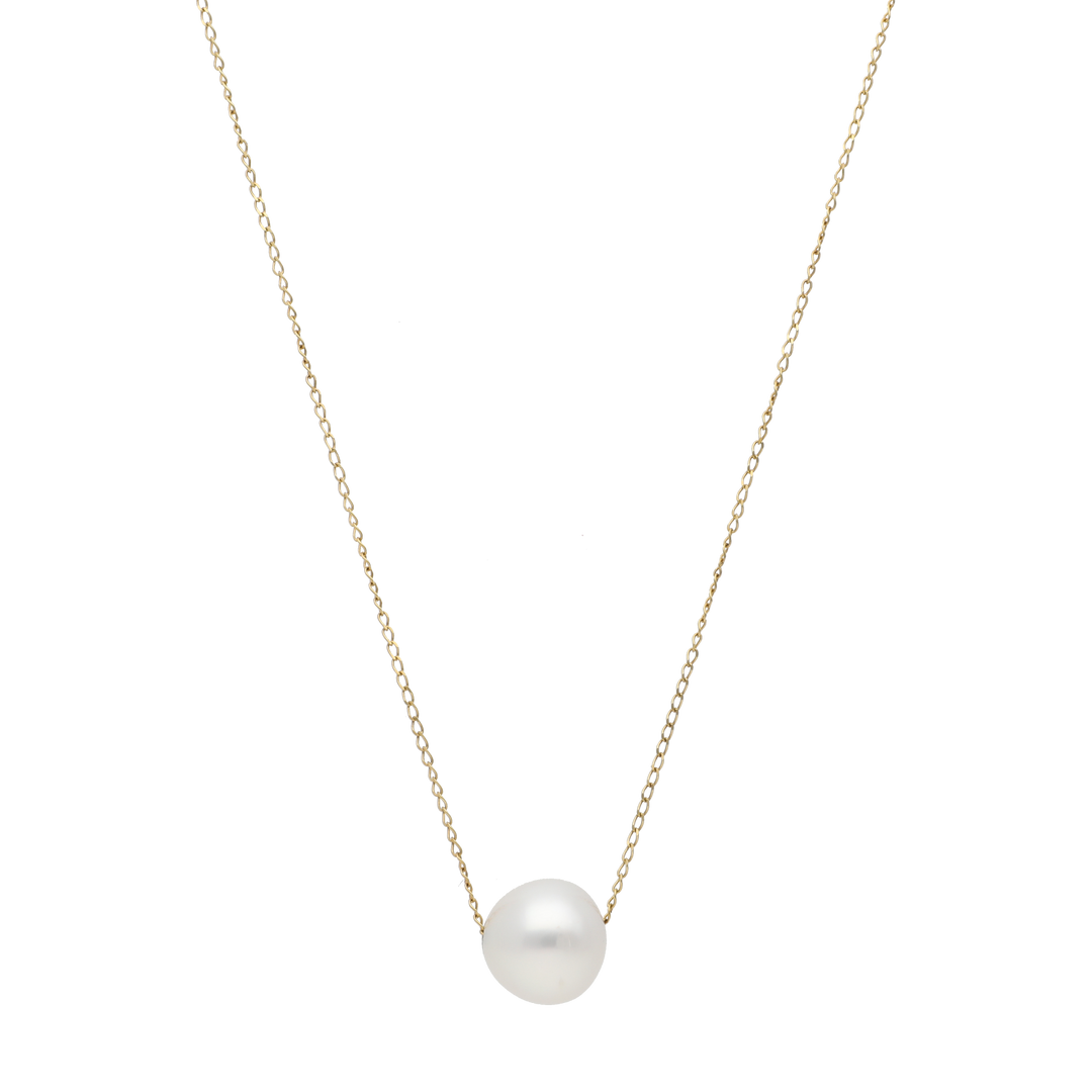 Collar perla blanca 14K