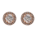 Broquel zafiro blanco oro rosa 14K