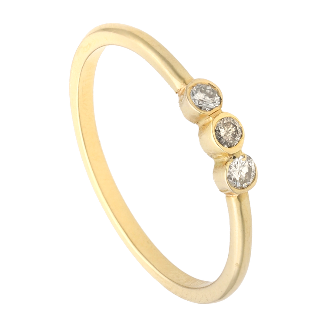 Anillo 3 brillantes 14K