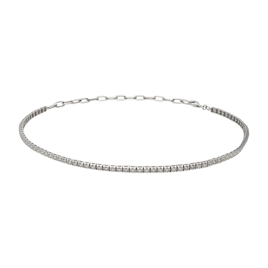 Choker medio tennis necklace 14K