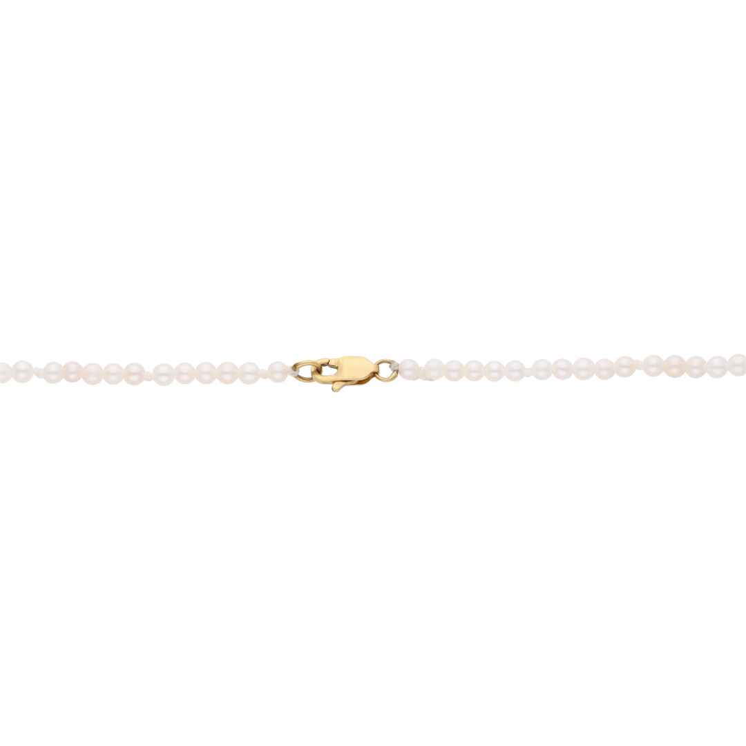 Collar hilo perlas medalla Guadalupe 14K