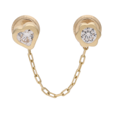 Broquel cadena y circonias 14K