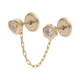 Broquel cadena y circonias 14K