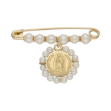 Seguro perlitas medalla Guadalupe 14K