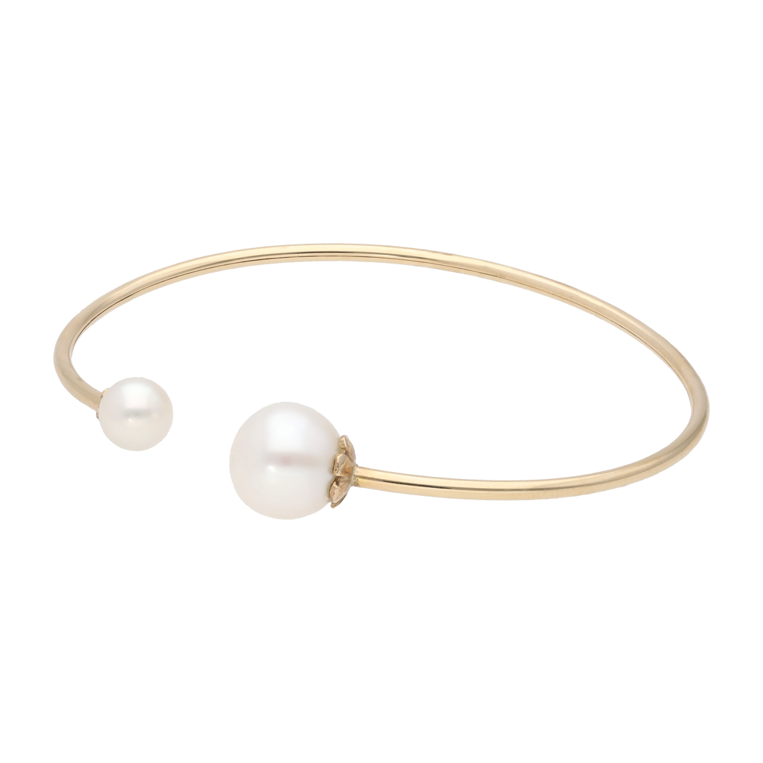 Aro flexible 2 perlas 14K