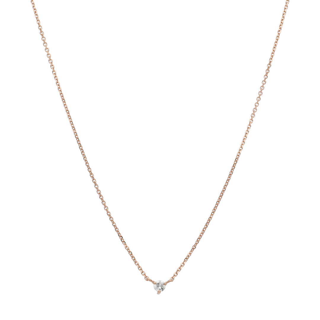 Collar brillante oro rosa 14K