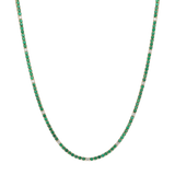 Tennis necklace esmeraldas y brillantes 14K