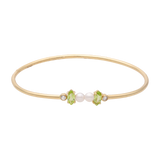 Aro flexible peridoto y perla mini 14K