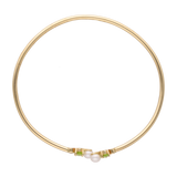 Aro flexible peridoto y perla mini 14K