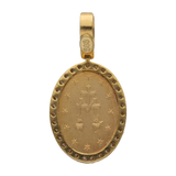 Medalla oval Milagrosa diamantes 14K