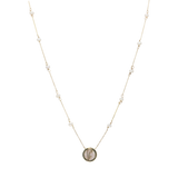 Collar perlas y medalla Virgen orando 10K