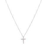 Collar cruz diamantes oro blanco 14K