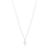 Collar cruz chica diamantes 14K