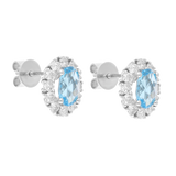 Broquel topacio y brillantes 14K