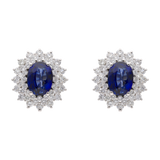 Broquel zafiro oval 3 líneas 14K