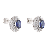 Broquel zafiro oval 3 líneas 14K