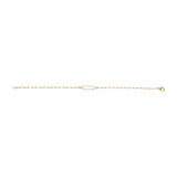 Pulsera clip eslabón largo brillantes 14K
