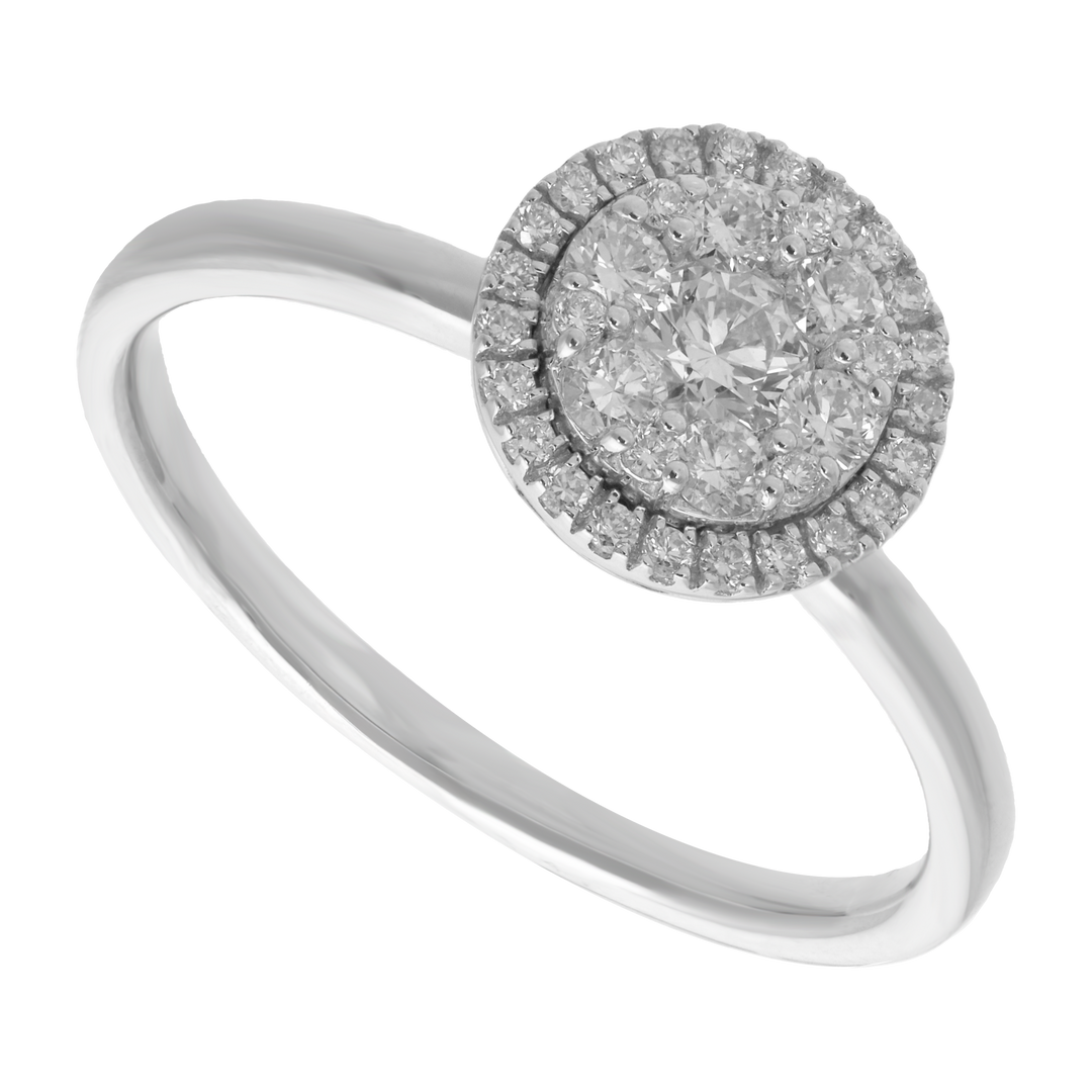 Anillo brillantes 0.44ct oro blanco 14K