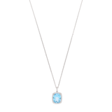 Collar topacio azul y brillantes 14K
