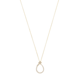 Collar media luna baguettes y brillantes 14K