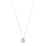 Collar topacio gota y brillantes 14K