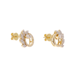 Broquel círculo 6 hojas brillantes 14K