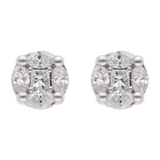 Broquel circular diamantes multishape 14K