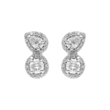 Broquel diamantes gota y brillante 14K