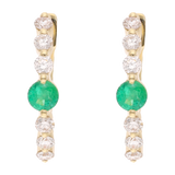 Huggies rubí/esmeralda/zafiro y diamantes 14K