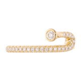 Earcuff trompeta diamantes 14K