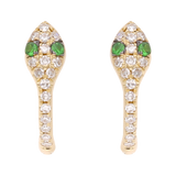 Huggies serpiente esmeralda/rubí y diamantes 14K