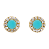 Broquel malaquita/turquesa/madre perla y brillantes 14K