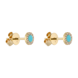 Broquel malaquita/turquesa/madre perla y brillantes 14K