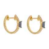 Huggies esmeralda/zafiro y brillantes 14K