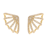 Aretes 6 líneas brillantes 14K
