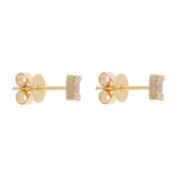 Broquel mini baguettes y brillantes 14K