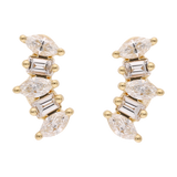 Broquel marquises y baguettes 14K