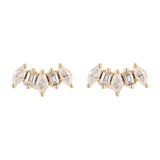 Broquel marquises y baguettes 14K