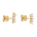 Broquel marquises y baguettes 14K